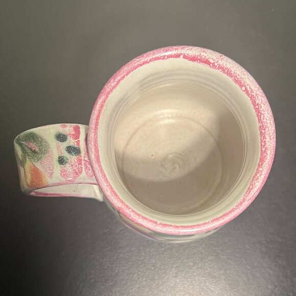 Hand Crafted Studio Art Pottery Mug Hand Painted Abstract Floral ~ Artist Signed - Picture 11 of 15